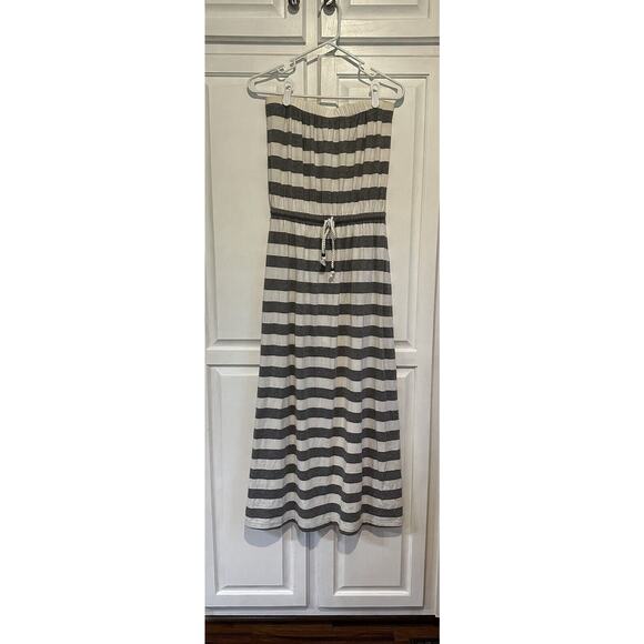 Gap Women’s Strapless Maxi Size Small Striped Rope Belt Boho Beach Stretchy - Picture 1 of 9